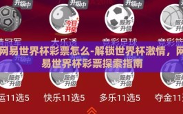 网易世界杯彩票怎么-解锁世界杯激情，网易世界杯彩票探索指南