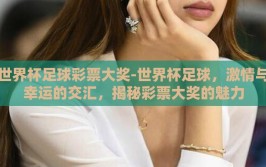 世界杯足球彩票大奖-世界杯足球，激情与幸运的交汇，揭秘彩票大奖的魅力
