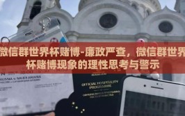 微信群世界杯赌博-廉政严查，微信群世界杯赌博现象的理性思考与警示