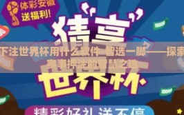 下注世界杯用什么软件-智选一脚——探索赛事押注的智慧之选