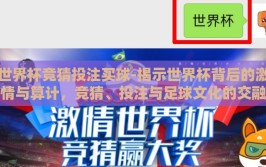 世界杯竞猜投注买球-揭示世界杯背后的激情与算计，竞猜、投注与足球文化的交融