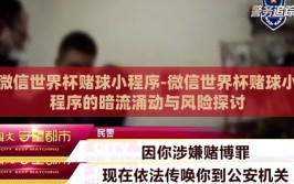 微信世界杯赌球小程序-微信世界杯赌球小程序的暗流涌动与风险探讨