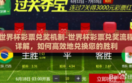 世界杯彩票兑奖机制-世界杯彩票兑奖流程详解，如何高效地兑换您的胜利
