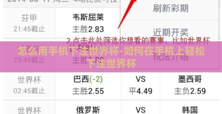 怎么用手机下注世界杯-如何在手机上轻松下注世界杯 怎么用手机下注世界杯-如何在手机上轻松下注世界杯