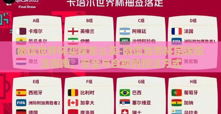 微信世界杯买球怎么买-微信世界杯足球投注指南，安全与合规的投注方式