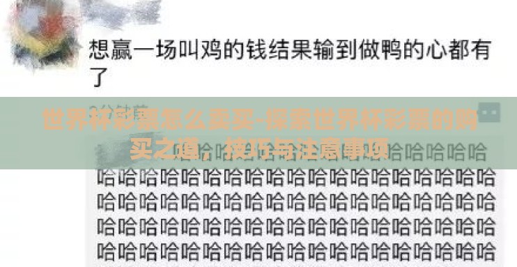世界杯彩票怎么卖买-探索世界杯彩票的购买之道,技巧与注意事项 世界杯彩票怎么卖买-探索世界杯彩票的购买之道,技巧与注意事项