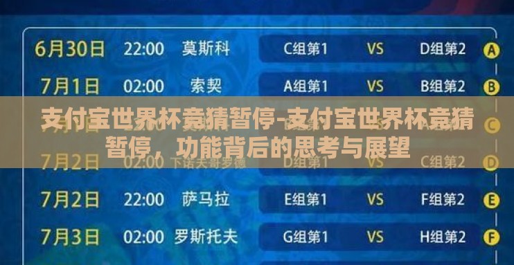 支付宝世界杯竞猜暂停-支付宝世界杯竞猜暂停，功能背后的思考与展望