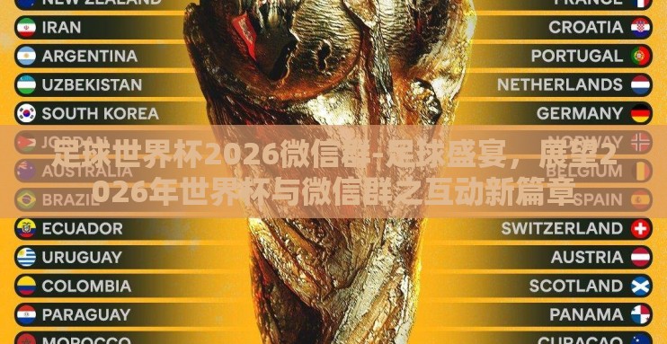 足球世界杯2026微信群-足球盛宴，展望2026年世界杯与微信群之互动新篇章