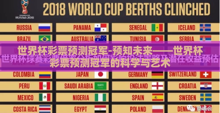 世界杯彩票预测冠军-预知未来——世界杯彩票预测冠军的科学与艺术