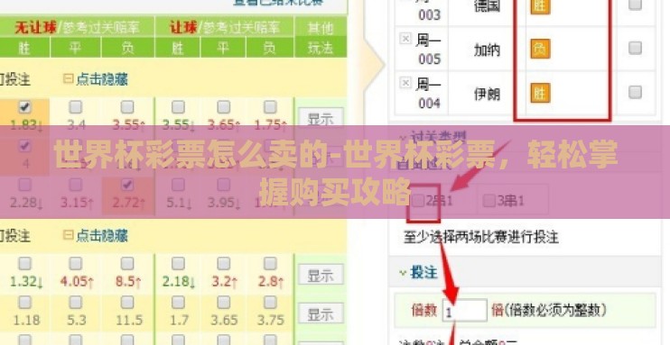 世界杯彩票怎么卖的-世界杯彩票,轻松掌握购买攻略 世界杯彩票怎么卖的-世界杯彩票,轻松掌握购买攻略