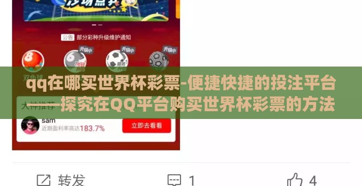 qq在哪买世界杯彩票-便捷快捷的投注平台——探究在QQ平台购买世界杯彩票的方法与技巧
