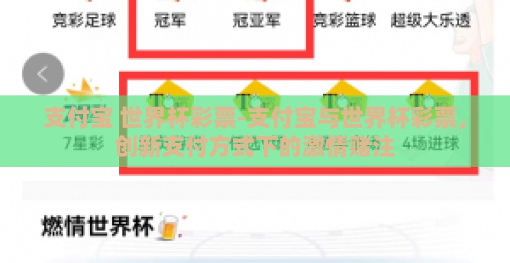 支付宝 世界杯彩票-支付宝与世界杯彩票，创新支付方式下的激情赌注
