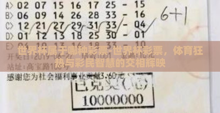 世界杯属于哪种彩票-世界杯彩票，体育狂热与彩民智慧的交相辉映
