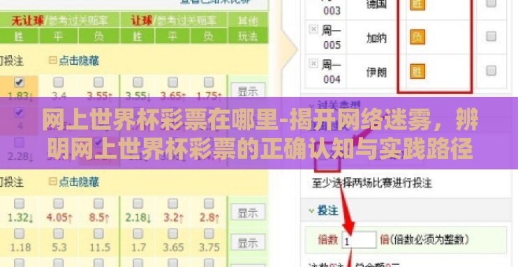 网上世界杯彩票在哪里-揭开网络迷雾,辨明网上世界杯彩票的正确认知与实践路径 网上世界杯彩票在哪里-揭开网络迷雾,辨明网上世界杯彩票的正确认知与实践路径