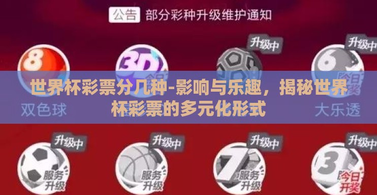 世界杯彩票分几种-影响与乐趣，揭秘世界杯彩票的多元化形式