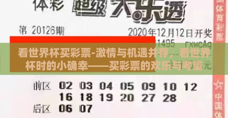 看世界杯买彩票-激情与机遇并存,看世界杯时的小确幸——买彩票的欢乐与考量 看世界杯买彩票-激情与机遇并存,看世界杯时的小确幸——买彩票的欢乐与考量