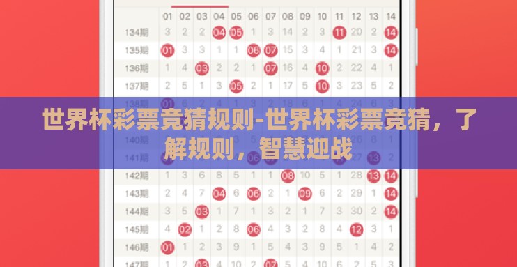 世界杯彩票竞猜规则-世界杯彩票竞猜，了解规则，智慧迎战