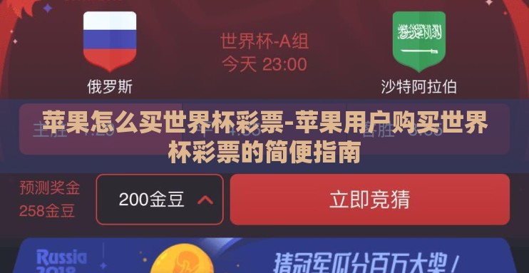 苹果怎么买世界杯彩票-苹果用户购买世界杯彩票的简便指南 苹果怎么买世界杯彩票-苹果用户购买世界杯彩票的简便指南