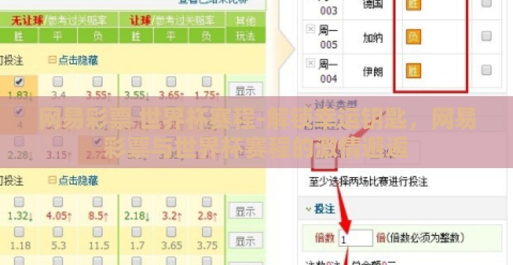 网易彩票 世界杯赛程-解锁幸运钥匙，网易彩票与世界杯赛程的激情邂逅