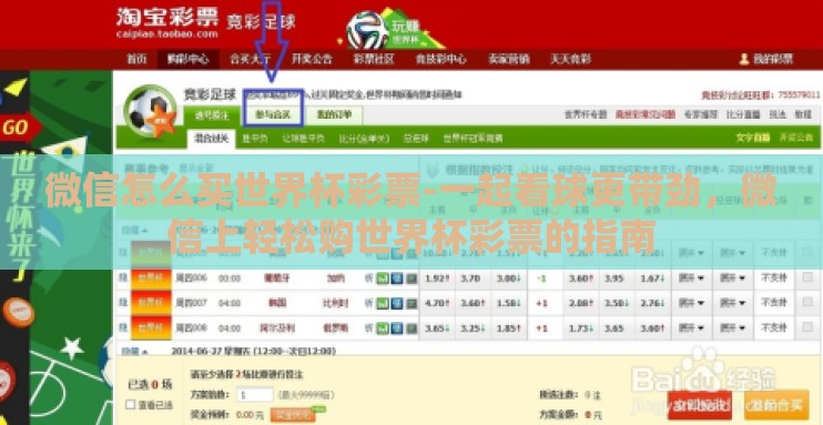 微信怎么买世界杯彩票-一起看球更带劲，微信上轻松购世界杯彩票的指南