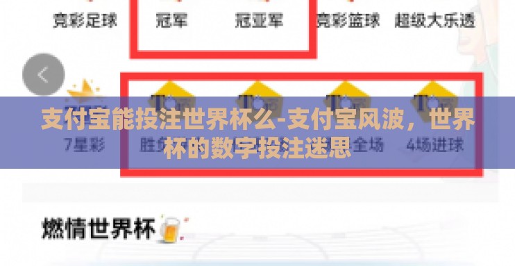 支付宝能投注世界杯么-支付宝风波，世界杯的数字投注迷思