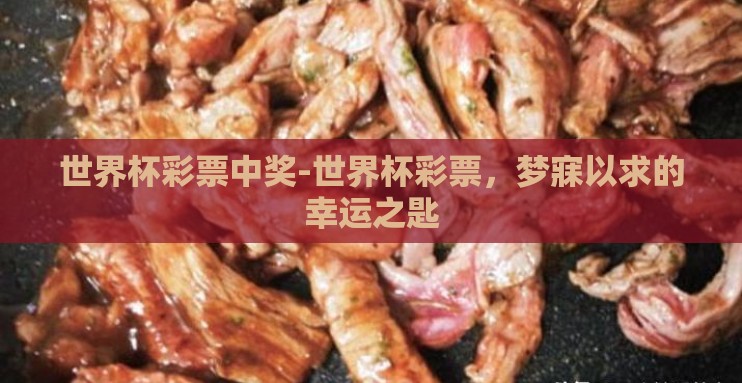 世界杯彩票中奖-世界杯彩票，梦寐以求的幸运之匙
