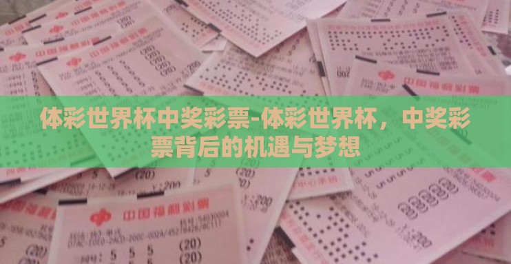 体彩世界杯中奖彩票-体彩世界杯，中奖彩票背后的机遇与梦想