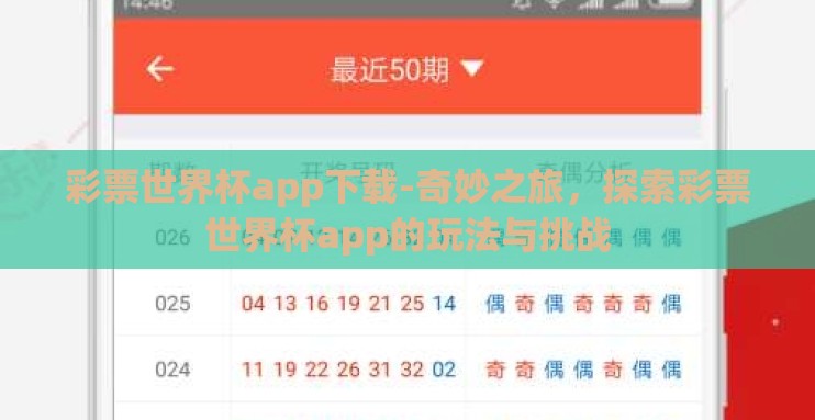 彩票世界杯app下载-奇妙之旅，探索彩票世界杯app的玩法与挑战