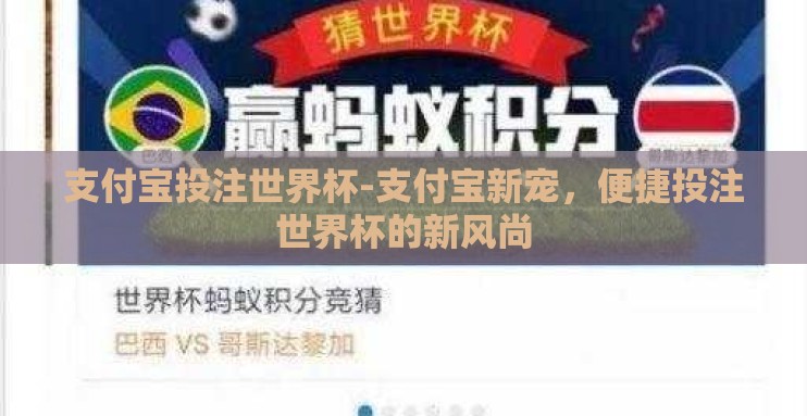 支付宝投注世界杯-支付宝新宠，便捷投注世界杯的新风尚