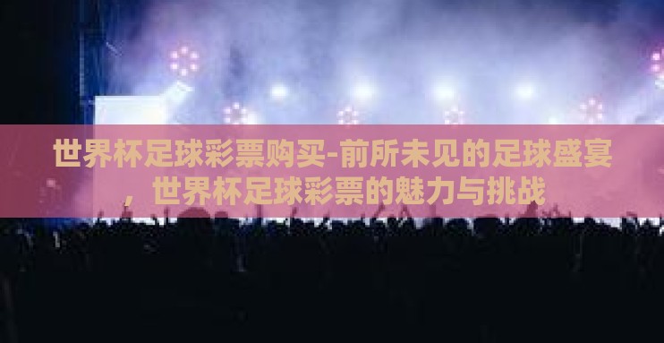 世界杯足球彩票购买-前所未见的足球盛宴，世界杯足球彩票的魅力与挑战