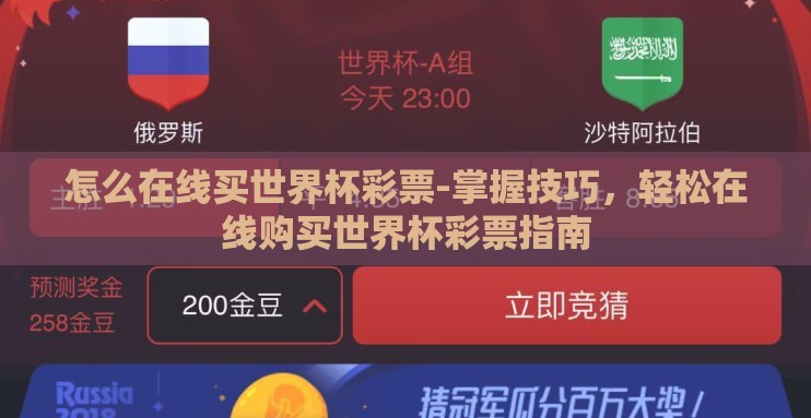 怎么在线买世界杯彩票-掌握技巧，轻松在线购买世界杯彩票指南